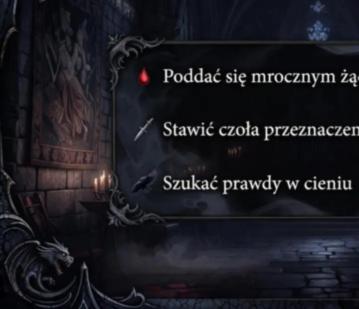 Ekran z kilkoma opcjami dialogowymi w Vampire: The Masquerade — Coteries of New York